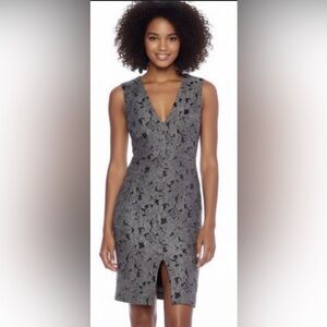 Alice + Olivia Baylee Lace Pattern Sheath Midi Dress Size 6